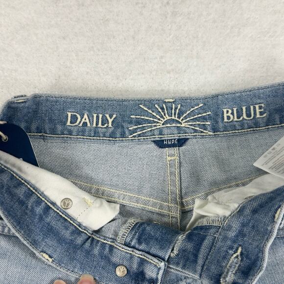 Daily Blue By AG Hype Straight Leg Jeans High Rise Distressed Dust Size 25 NEW - Picture 8 of 15